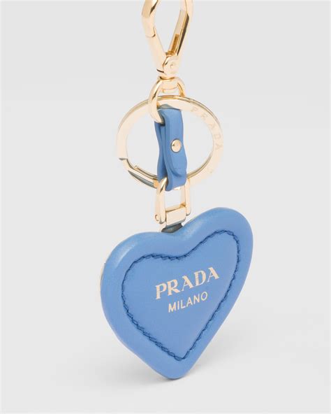 Light Blue Nappa leather key ring 